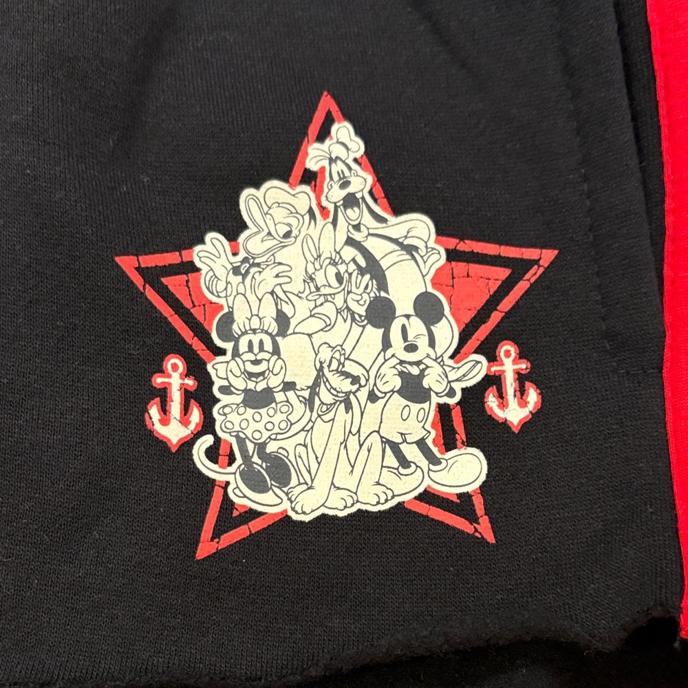 Disney Black Athletic Shorts with Red Stripes - Picture 3 of 6